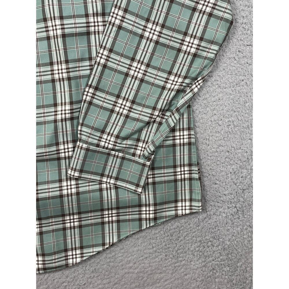 Brooks Brothers Mens Size XL Regent Green Plaid Long Sleeve Button Up Shirt - Picture 9 of 12